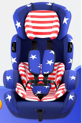 Adjustable Child Car Seat With Five-Point Harness In Black