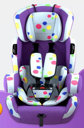 Adjustable Child Car Seat With Five-Point Harness In Black