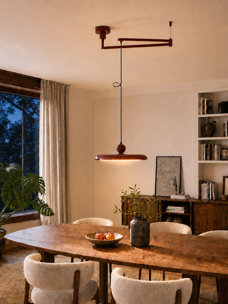 Adjustable Pendant Light With Swivel Arm In Minimalist Industrial Metal