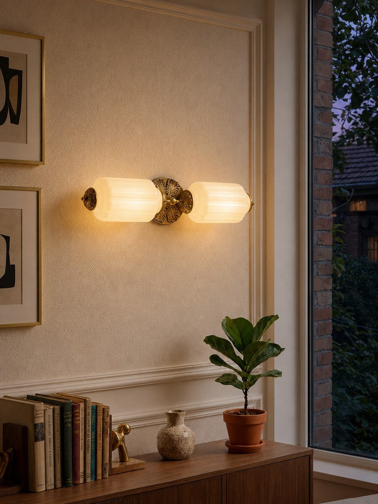 Eloise Vintage Glass Horizontal Wall Light For Living Room And Hallway