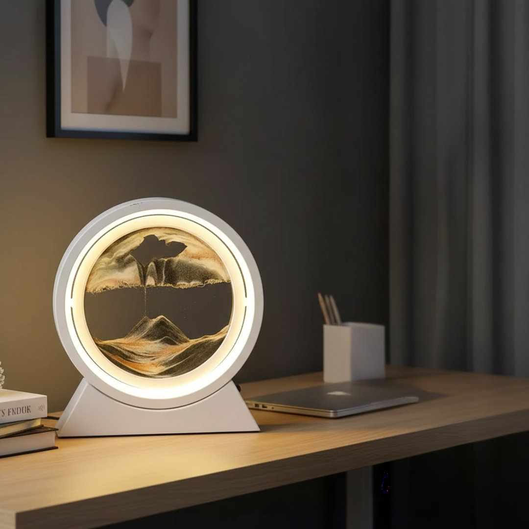 Kinetic Moving Sand Lamp For Tabletop Decor A Mesmerizing Relaxation Display That Eases Stress And Elevates Mood