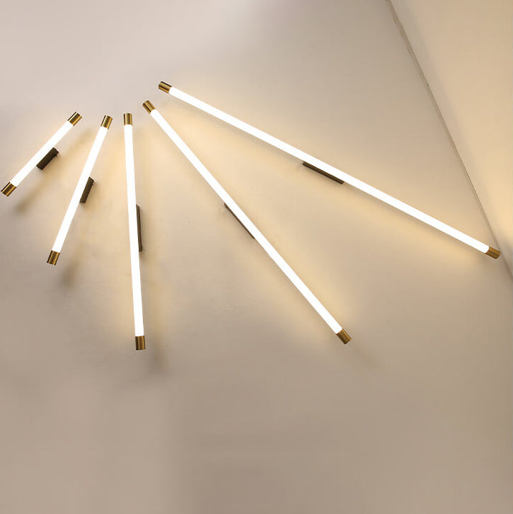 LED Tubular Wall Light In Aluminum Black Or Gold 40 To 150 Cm