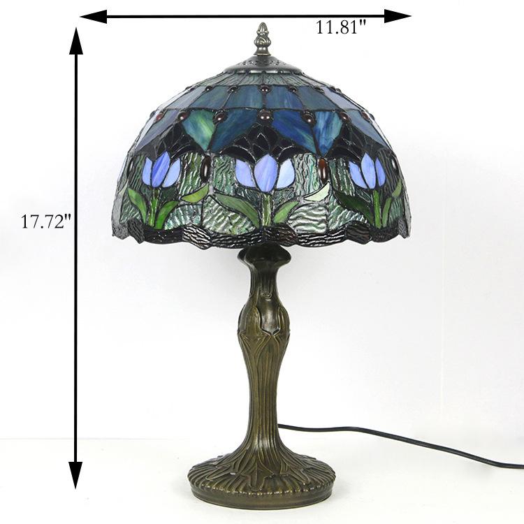 Tiffany Stained Glass Table Lamp, Classic Design, 45cm, E26, Glass And Metal, Living Room