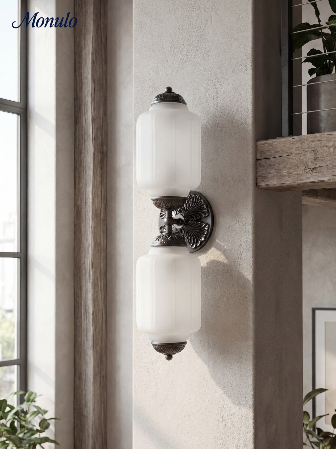 Eloise Vintage Glass Horizontal Wall Light For Living Room And Hallway