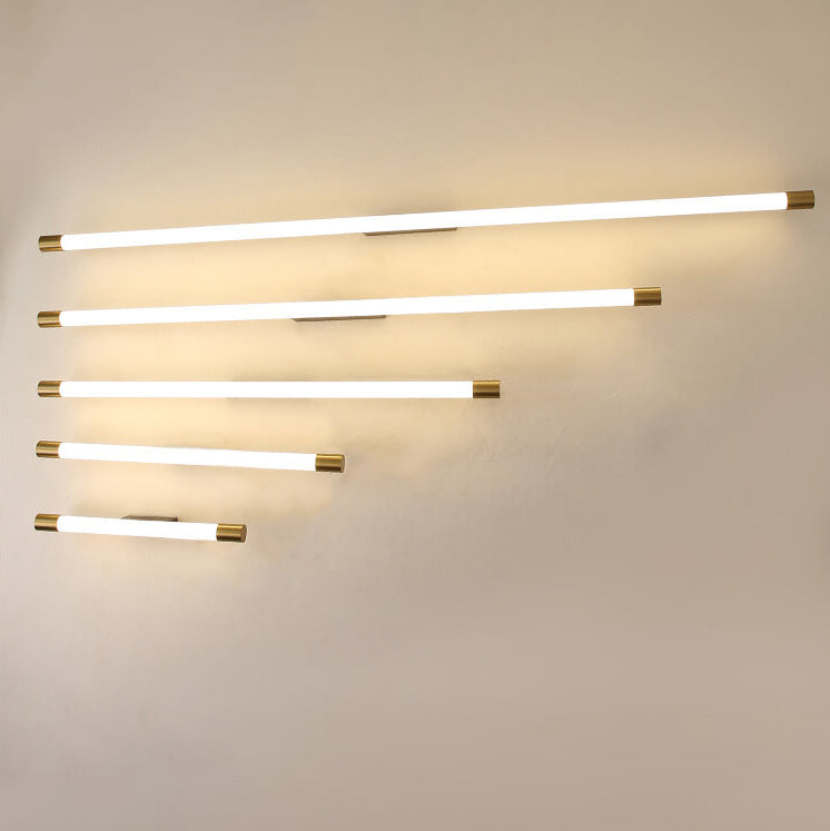 LED Tubular Wall Light In Aluminum Black Or Gold 40 To 150 Cm