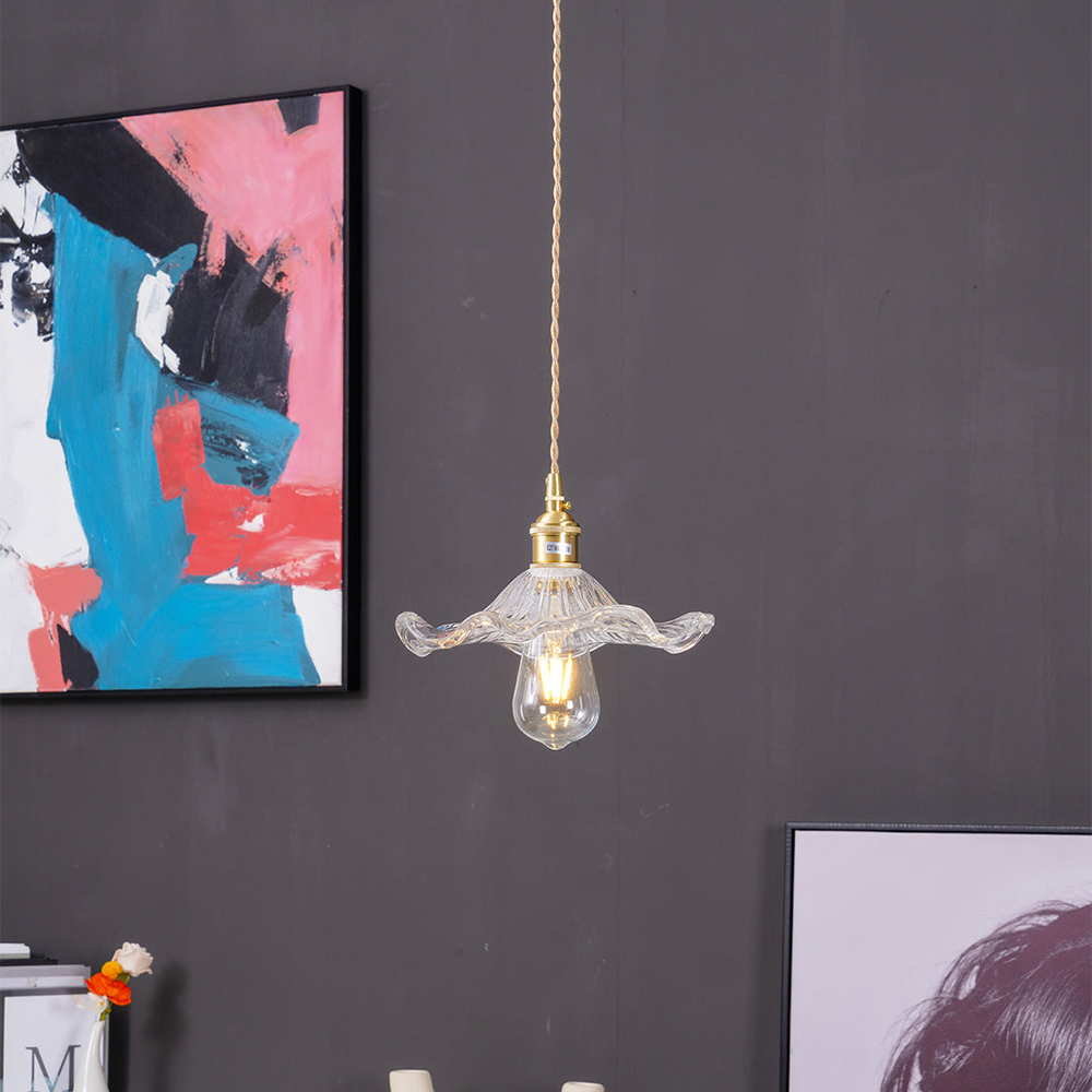 Lyra Hibiscus Glass Pendant Light With Gentle Glow For Living Rooms Or Bedrooms