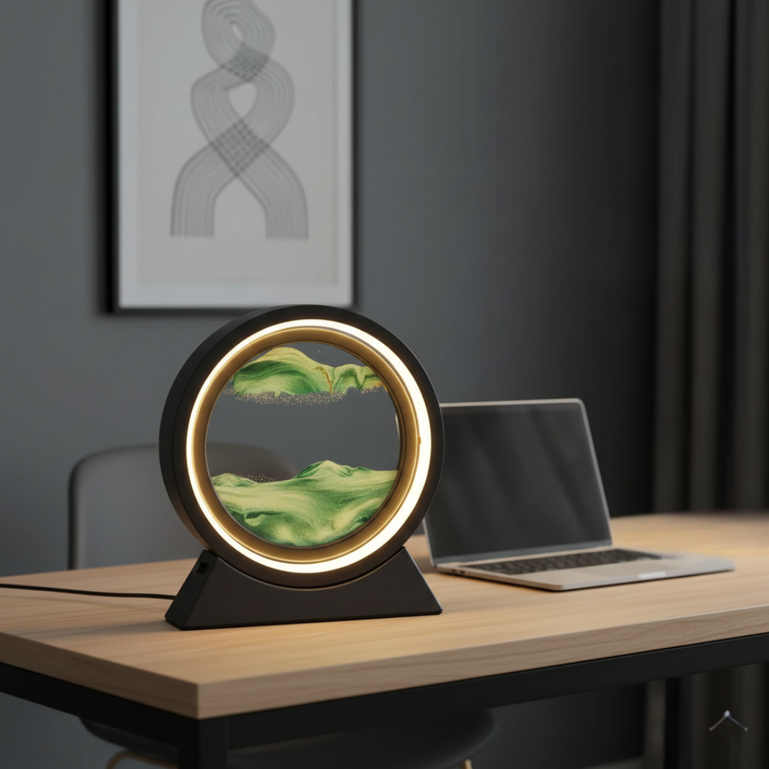 Kinetic Moving Sand Lamp For Tabletop Decor A Mesmerizing Relaxation Display That Eases Stress And Elevates Mood