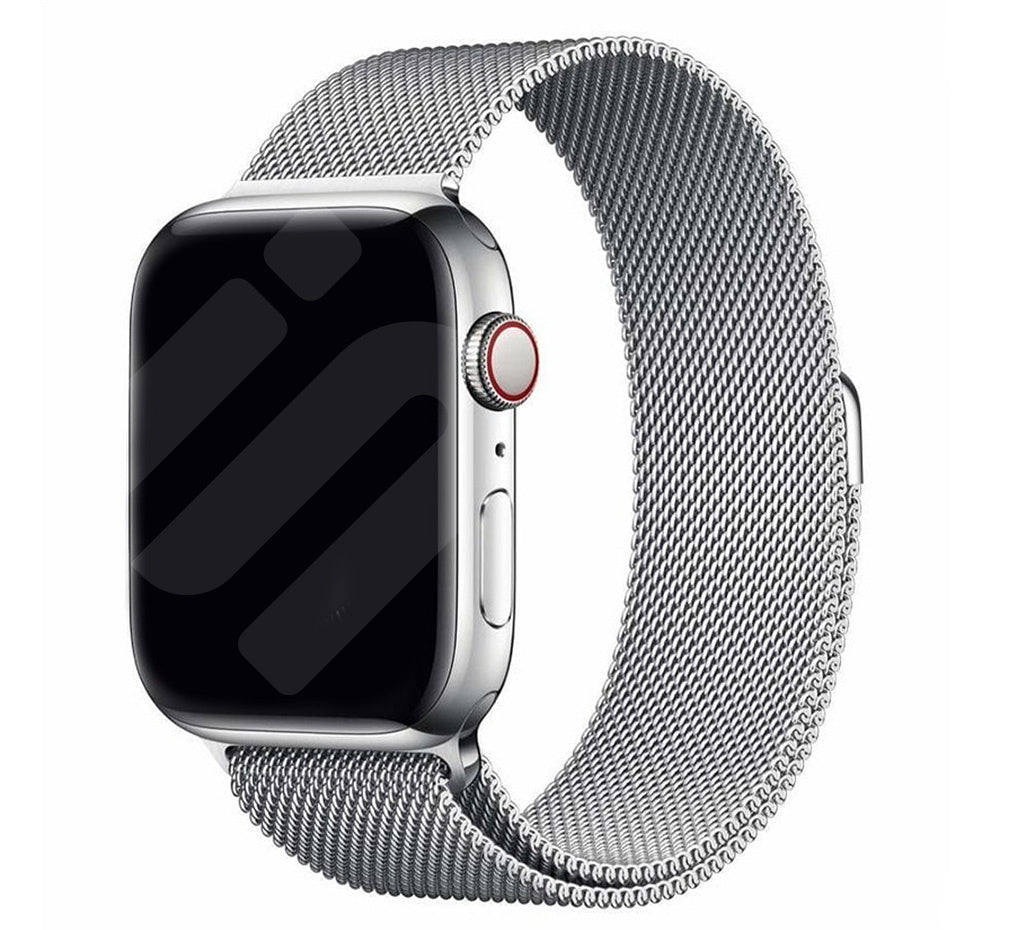 Correa milanesa para Apple Watch — diseño italiano de eslabones plateados