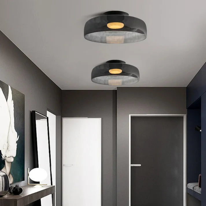 Lumenweave Nordic Style Ceiling Light With Handcrafted Glass Shade For Living Rooms And Dining Areas