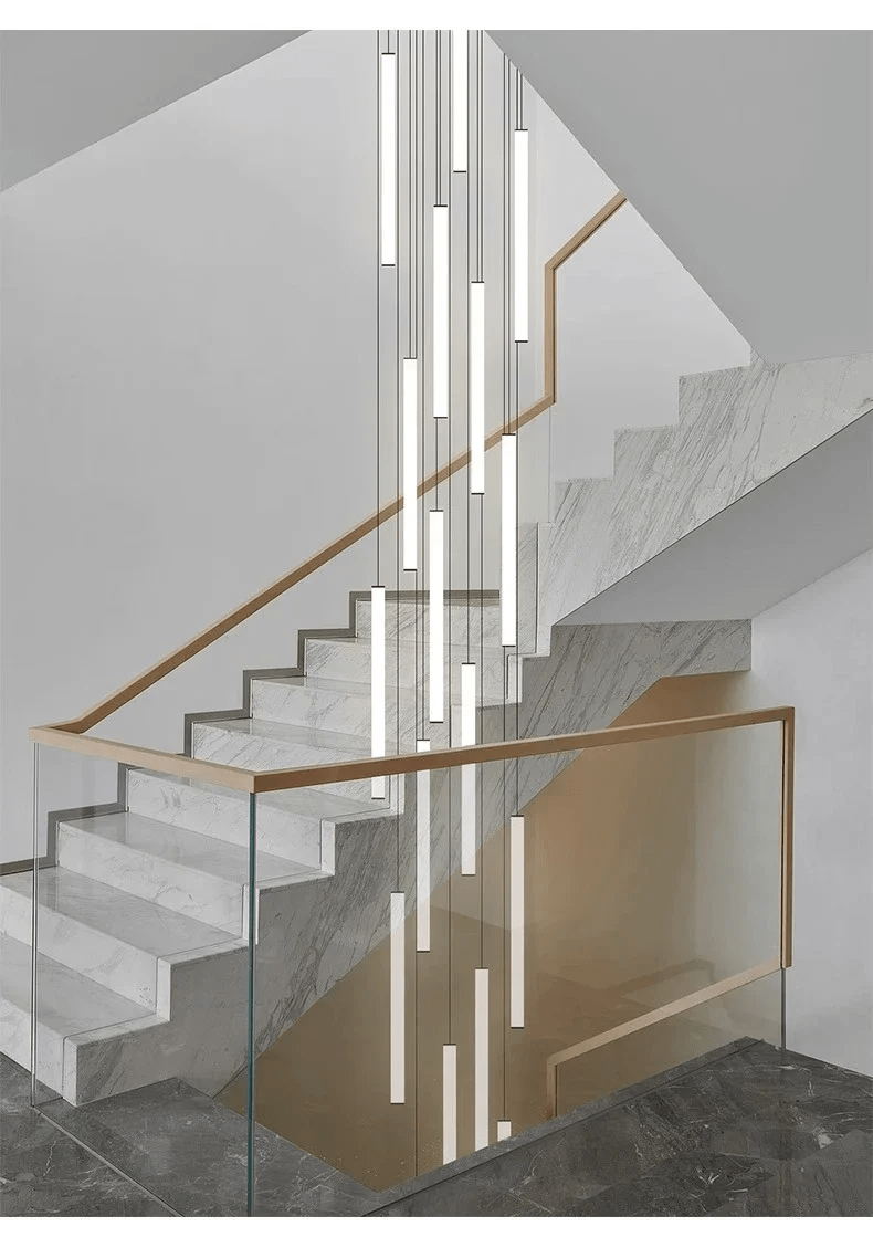 Spiral LED Staircase Pendant Light For High Ceilings, Modern Design