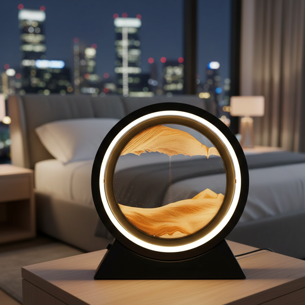 Kinetic Moving Sand Lamp For Tabletop Decor A Mesmerizing Relaxation Display That Eases Stress And Elevates Mood