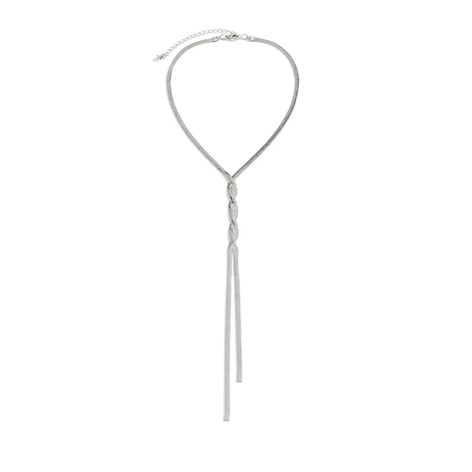 Elegant Adjustable Snake Link Necklace In Gold Or Silver