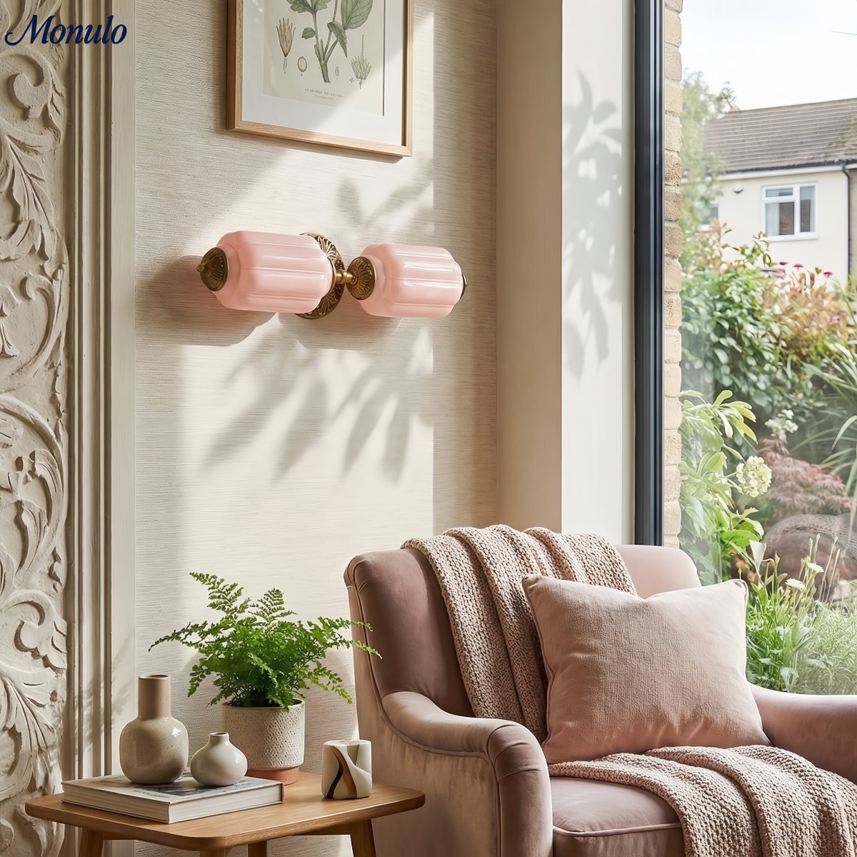 Eloise Vintage Glass Horizontal Wall Light For Living Room And Hallway