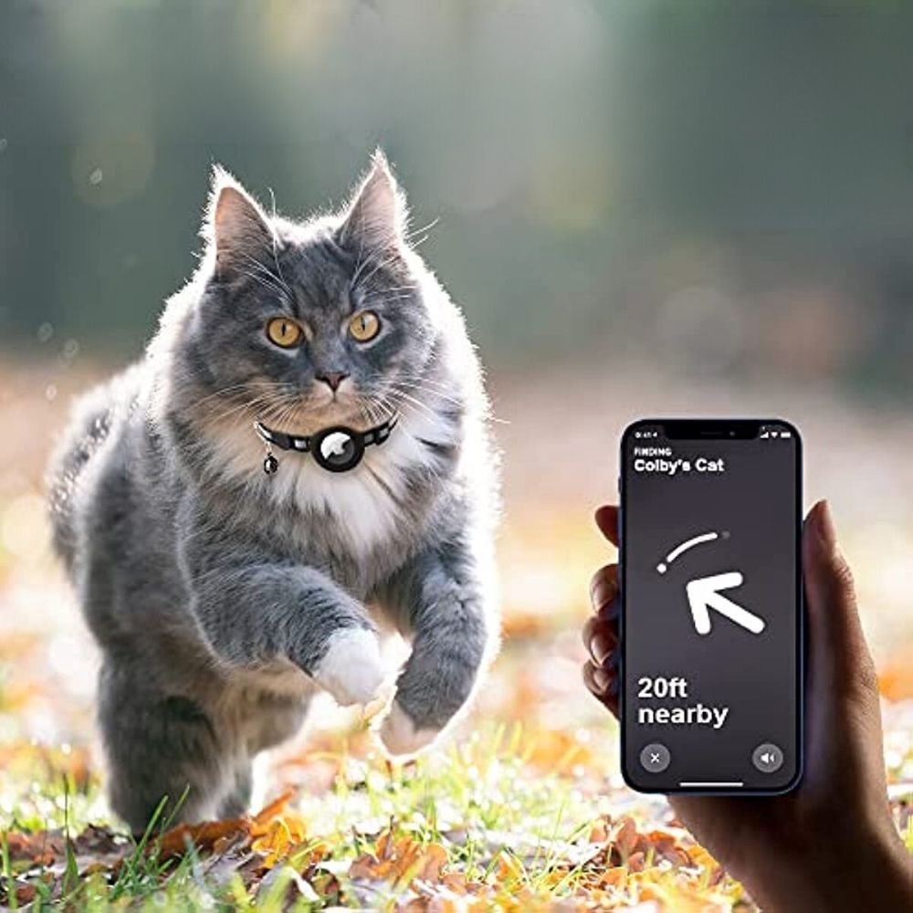 Reflective Stripes Cat Collar With Quick Release And GPS Tracker