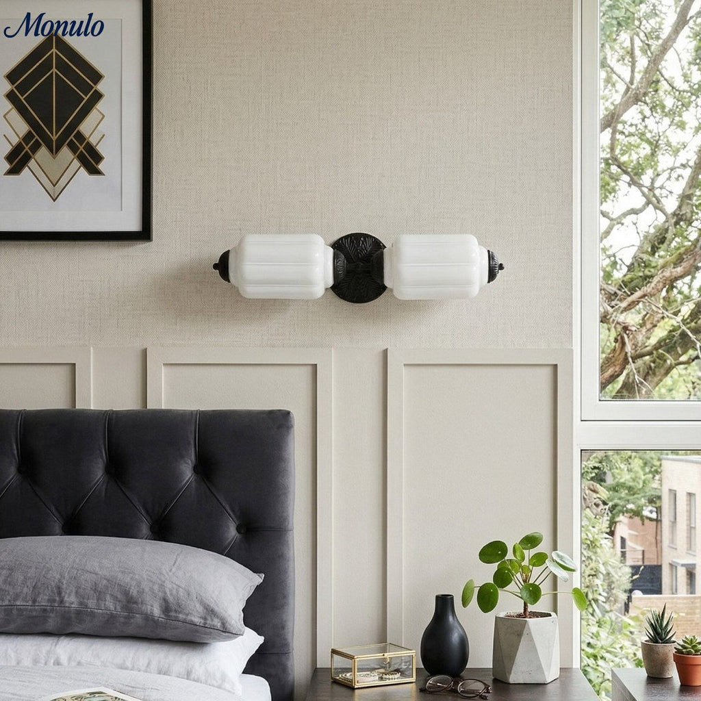 Eloise Vintage Glass Horizontal Wall Light For Living Room And Hallway