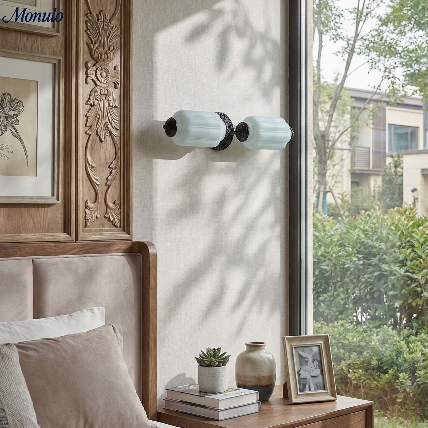 Eloise Vintage Glass Horizontal Wall Light For Living Room And Hallway