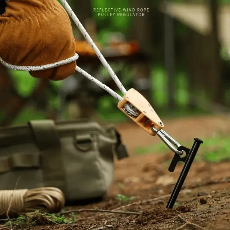 Versatile 4M Guy Line With Carabiners And Reflective Threads For Tents And Tarps