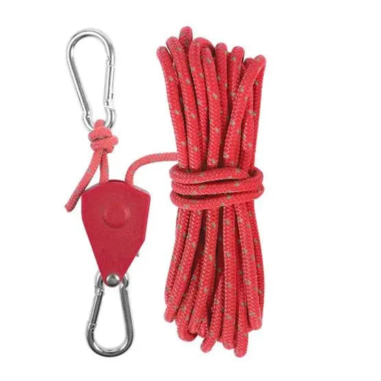 Versatile 4M Guy Line With Carabiners And Reflective Threads For Tents And Tarps
