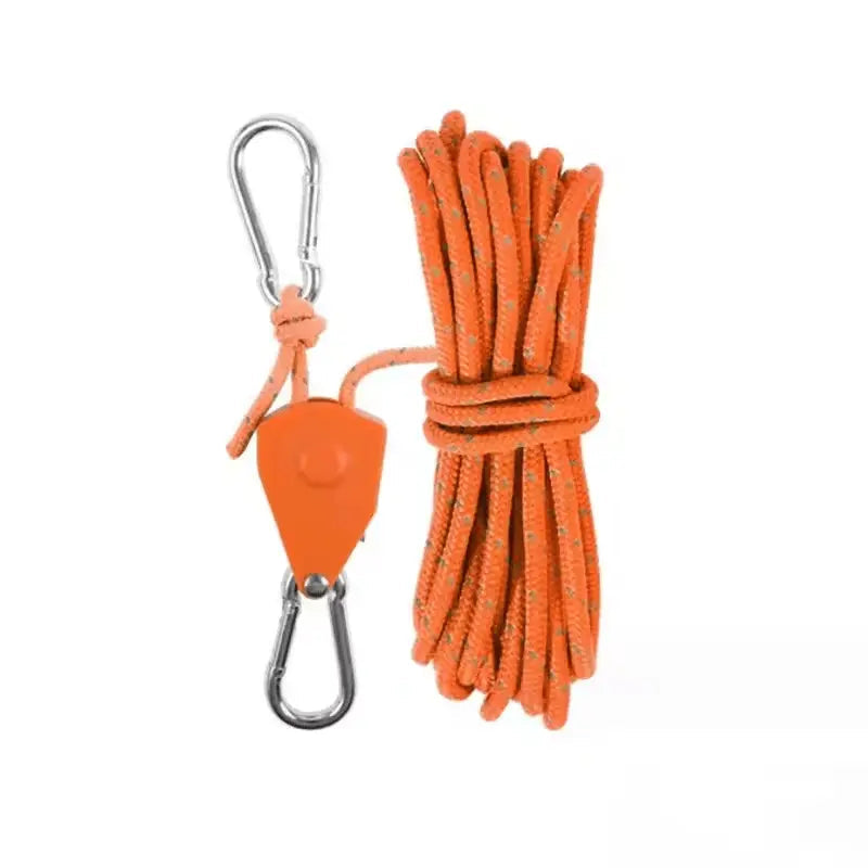 Versatile 4M Guy Line With Carabiners And Reflective Threads For Tents And Tarps