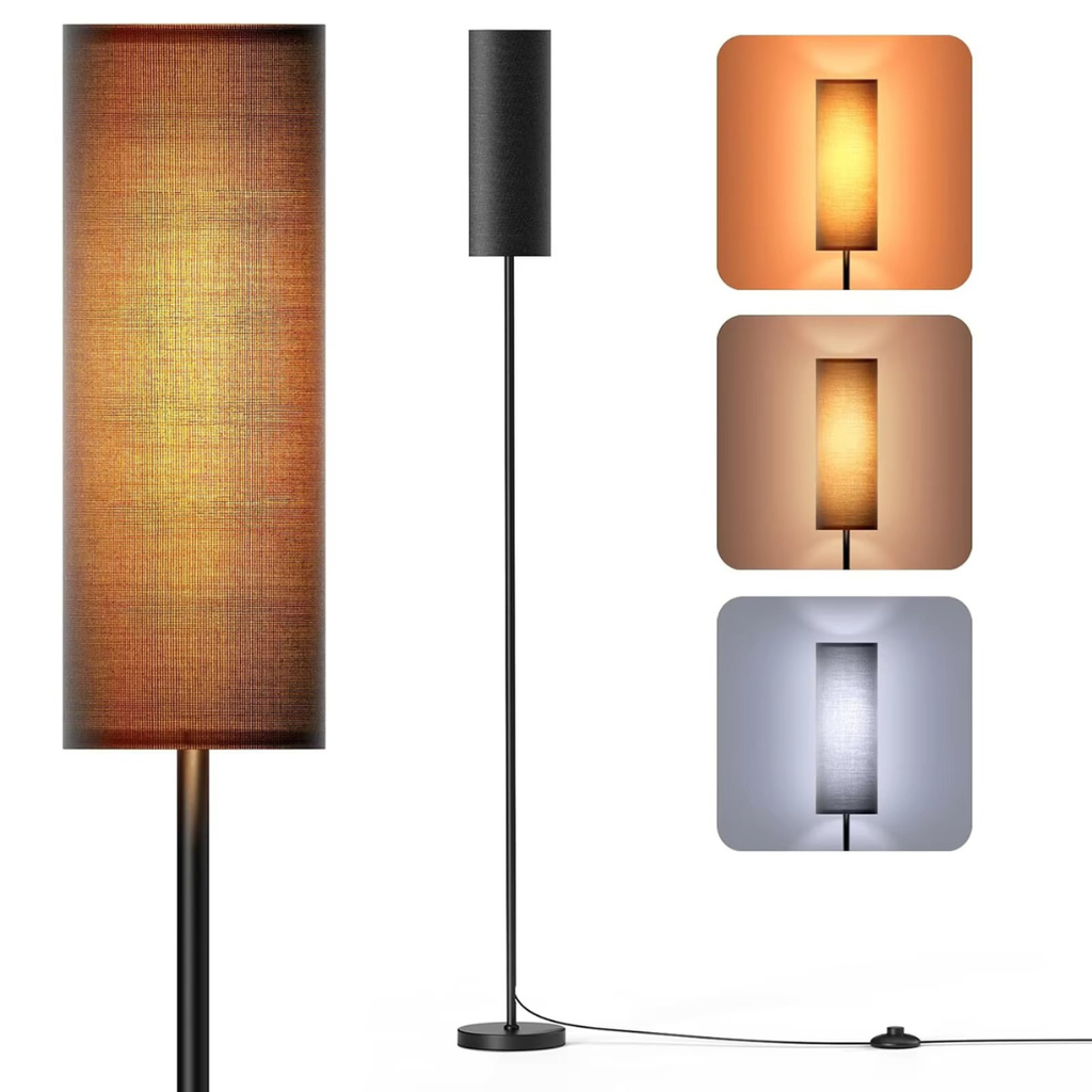 LED-Stehlampe mit drei Farbtemperaturen und praktischem Fußschalter für einfache Bedienung