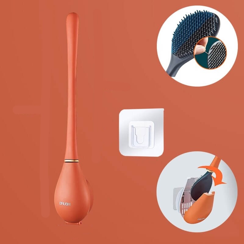 Hygienic Wall Mount Toilet Brush With Flexible Silicone Head