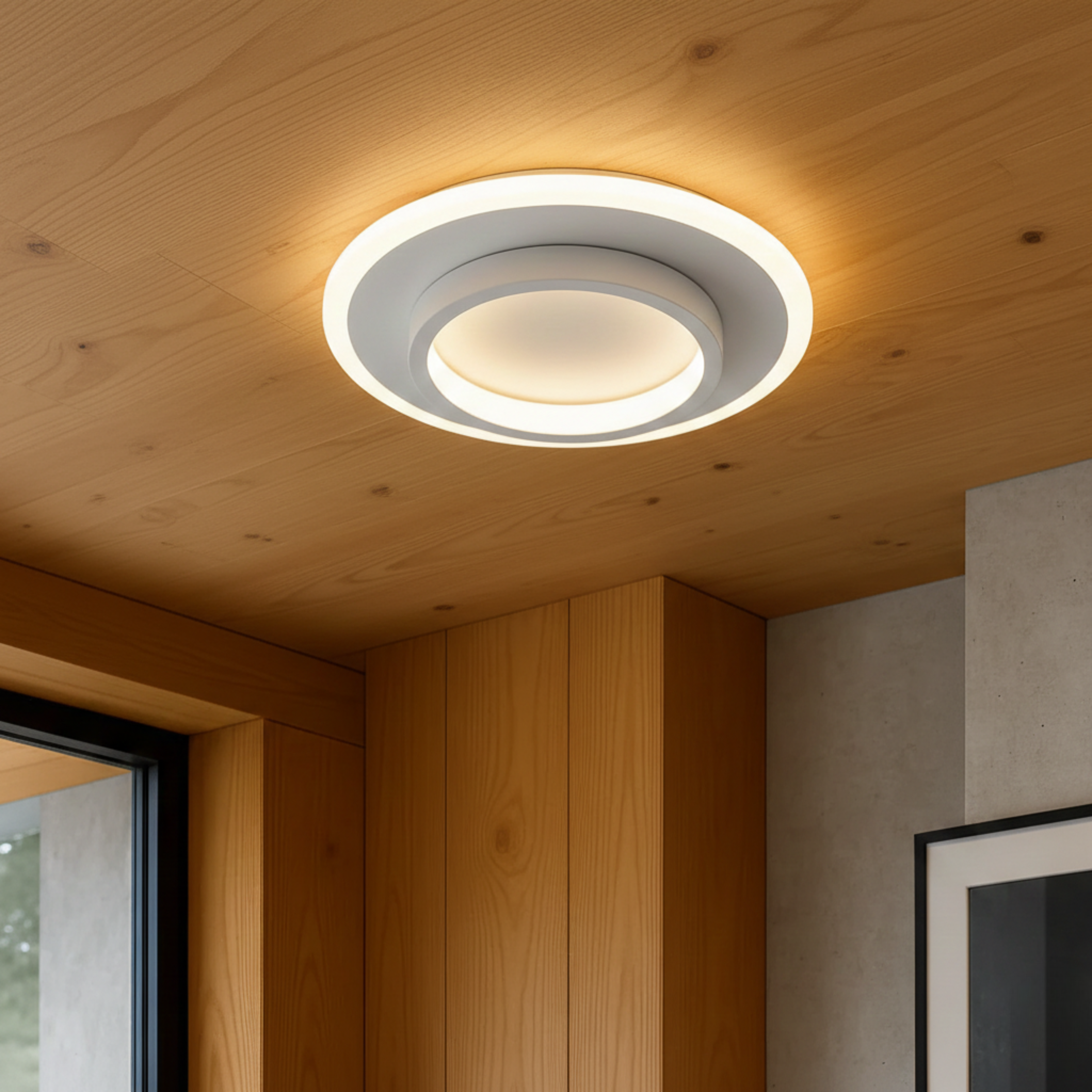 AureaLux Contemporary LED Ceiling Light With Sleek Flush Mount Fixture For Modern Interiors