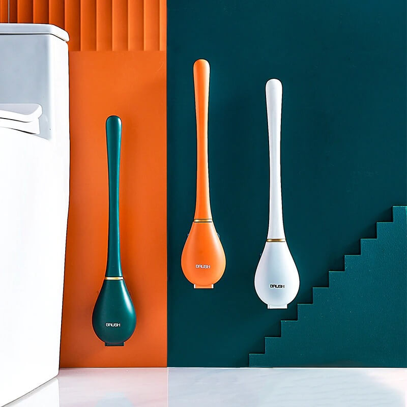 Hygienic Wall Mount Toilet Brush With Flexible Silicone Head