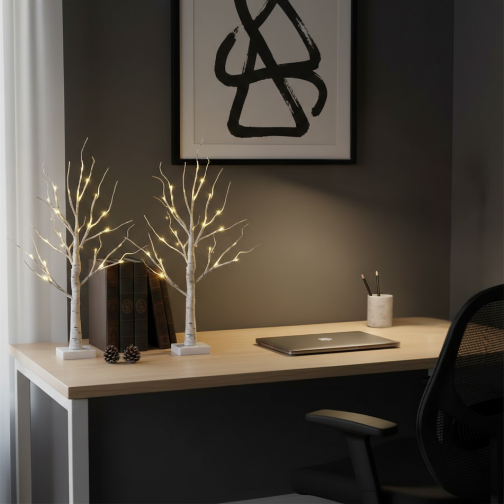 Birch Tree LED Accent Lights For Home Decor And Seasonal Display Indoor Lighting