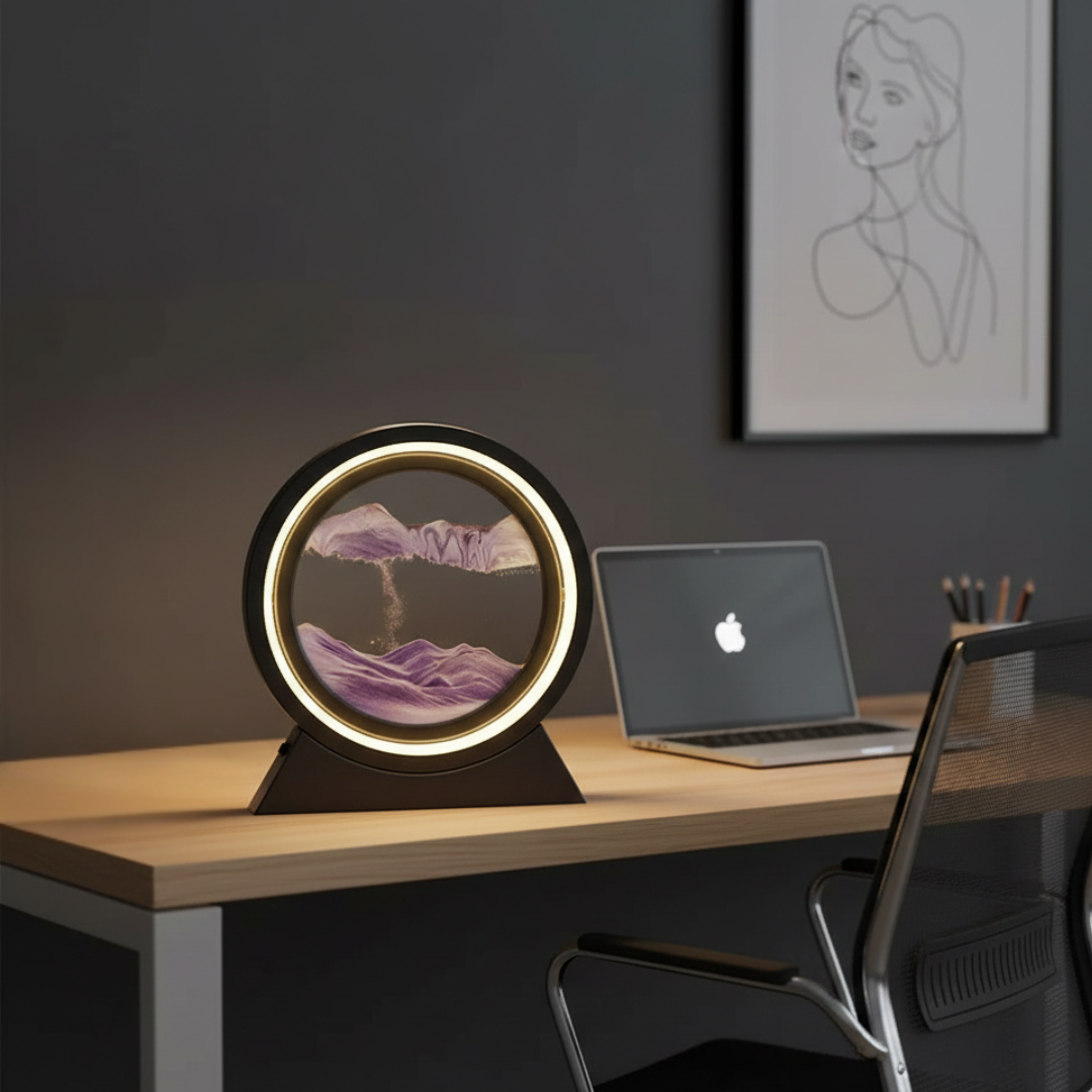 Kinetic Moving Sand Lamp For Tabletop Decor A Mesmerizing Relaxation Display That Eases Stress And Elevates Mood