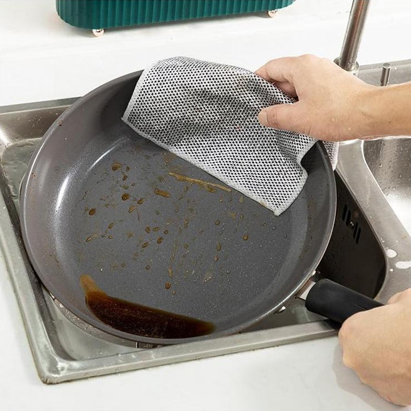 CleanFix metalen draad-pannensponsjes — Set van 4 voor potten, pannen, grills en kookplaten
