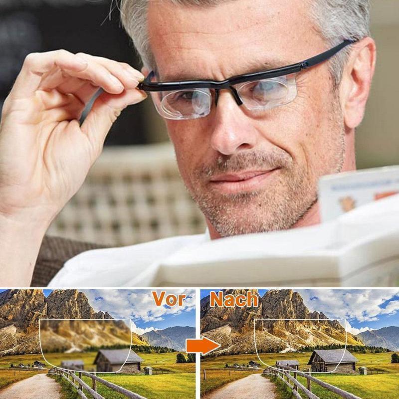 Unisex Adjustable Focus Reading Glasses With -6 To +3 Diopter Range For Reading Black