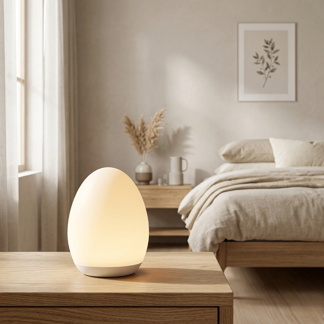 Egg Shaped Night Light With Rechargeable LED Battery, Touch Control And Adjustable Brightness For Safe Sleep
