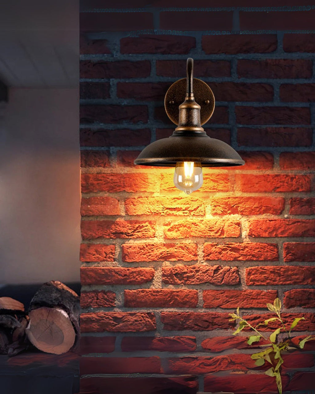 Modern Square Outdoor Wall Light With Minimalist Frame Black Brown Silver 24x23cm