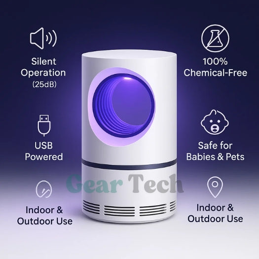 Versatile UV Insect Trap For Indoor Or Outdoor Use Quiet Electric Mosquito And Fly Catcher