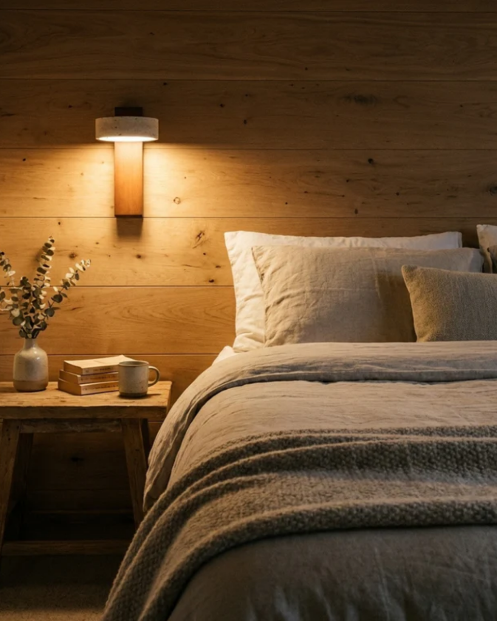 Travertine Stone Wall Lamp With Warm Light For Living Room Scandinavian Style Ambience