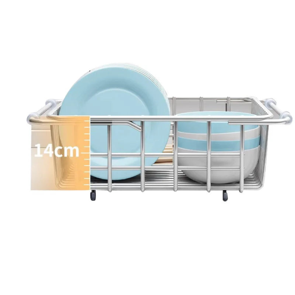 DRAINFLOW Adjustable Telescopic Sink Drain Basket – Expandable Kitchen Organizer
