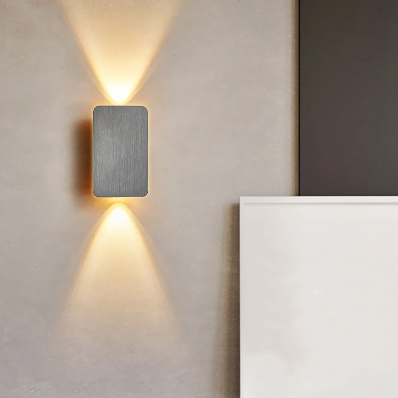 NovaLine Two-Head LED Up Down Wall Sconce Light Black Finish For Indoor Hallways And Living Rooms