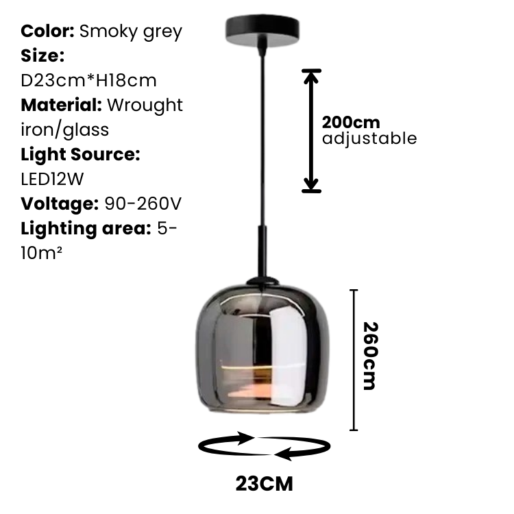 Nordic Pendant Light In Black Glass For Kitchen Island And Dining Room Modern Ceiling Lamp