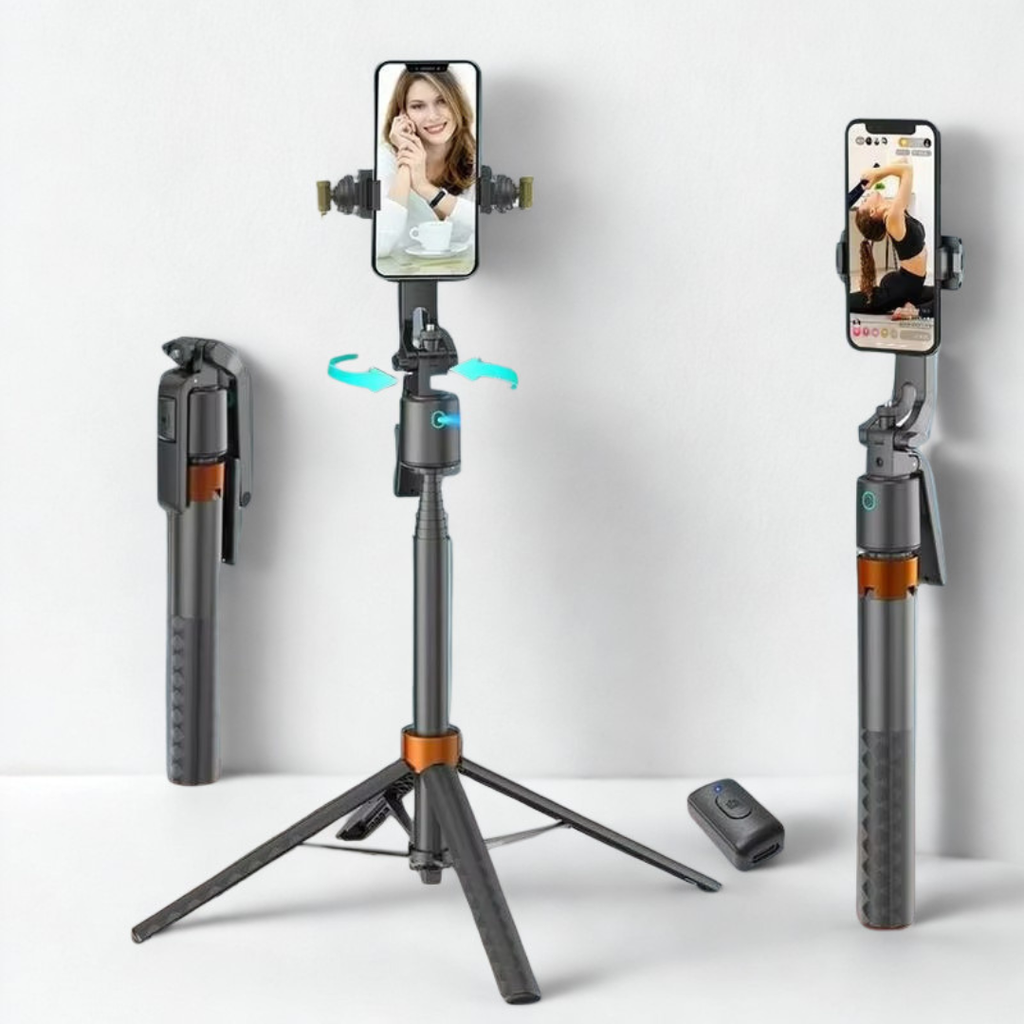 Face Tracking Smart Tripod For Vlogging With 360 Degree Rotation And Dual Fill Lights