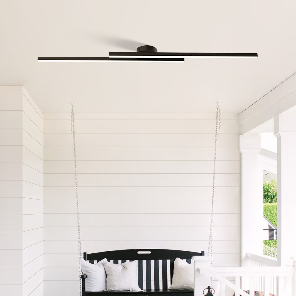 LumenVale Aluminum LED Ceiling Light With Minimalist Design, Semi Flush For Living Areas