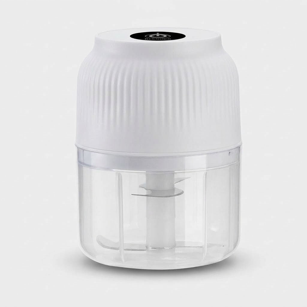 مفرمة كهربائية صغيرة بسعة 300 ml - وعاء زجاجي قابل لإعادة الشحن عبر USB