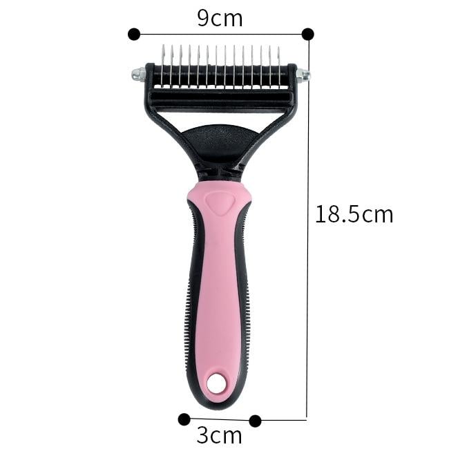 Brosse démêlante double face pour chien et chat - Démêlage en douceur et élimination en profondeur des nœuds