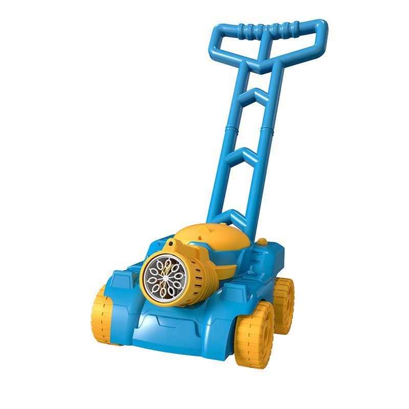 BubblePlay corta-relva de brincar colorido com bolhas de sabão, ativado ao empurrar