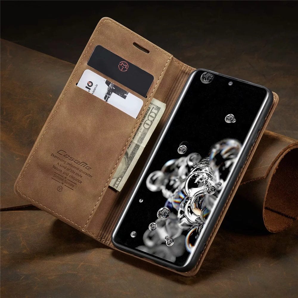 2-in-1 Phone Case for Samsung Galaxy with Wallet and Card Slots – Artificial Leather, Various Colors | Ka-mostore