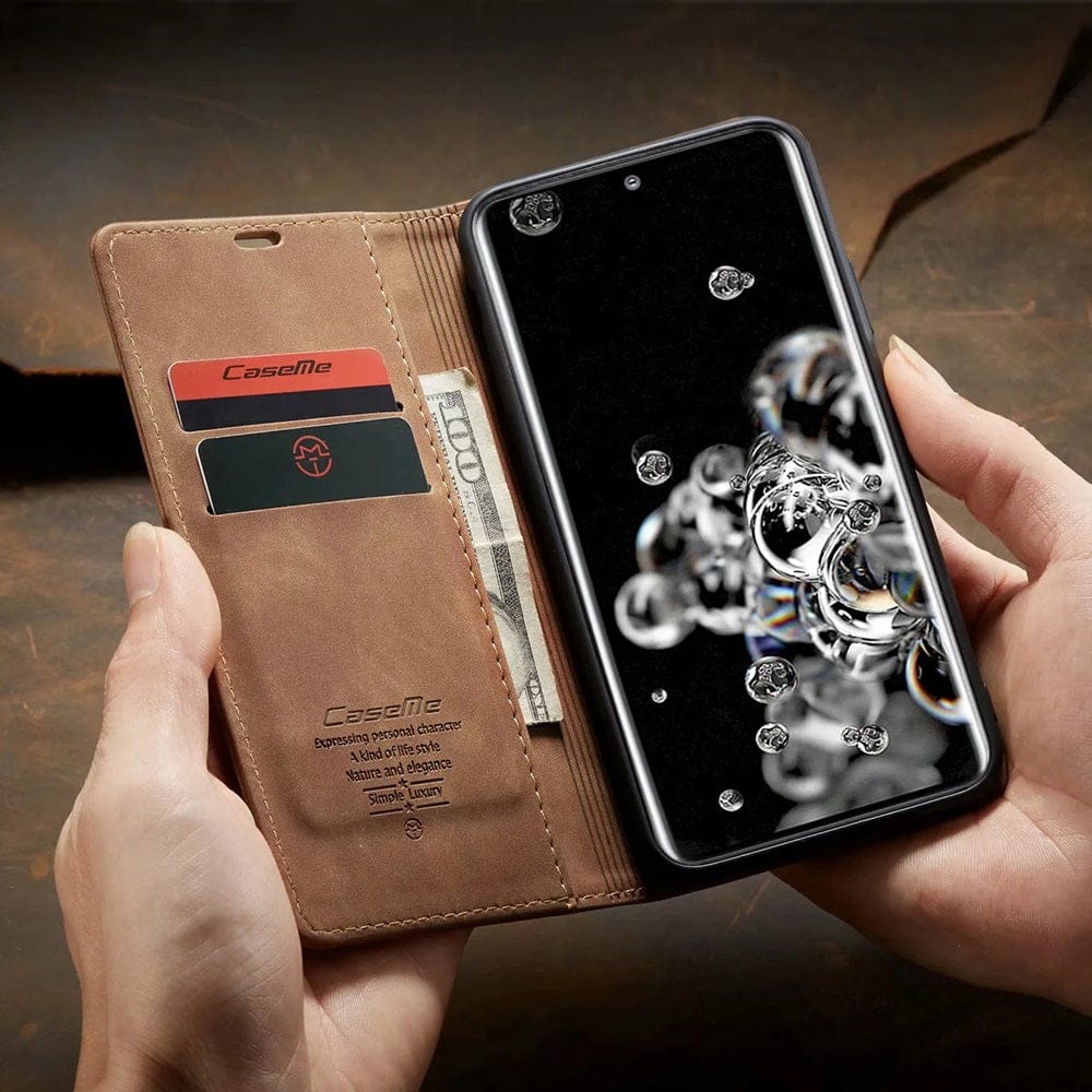 2-in-1 Phone Case for Samsung Galaxy with Wallet and Card Slots – Artificial Leather, Various Colors | Ka-mostore