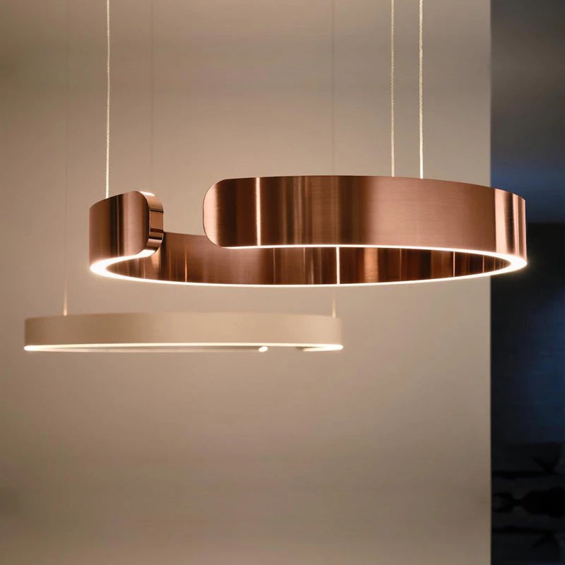 LyraHalo Circular LED Pendant Fixture In Metal Finish For Living Rooms And Dining Areas