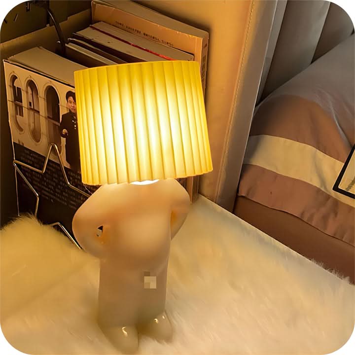 GiggleGlow Playful LED Lamp — Wobble Silhouette, Compact Footprint