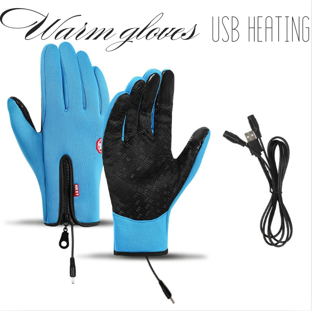 USB Heated Gloves With Touchscreen Waterproof And Windproof For Winter