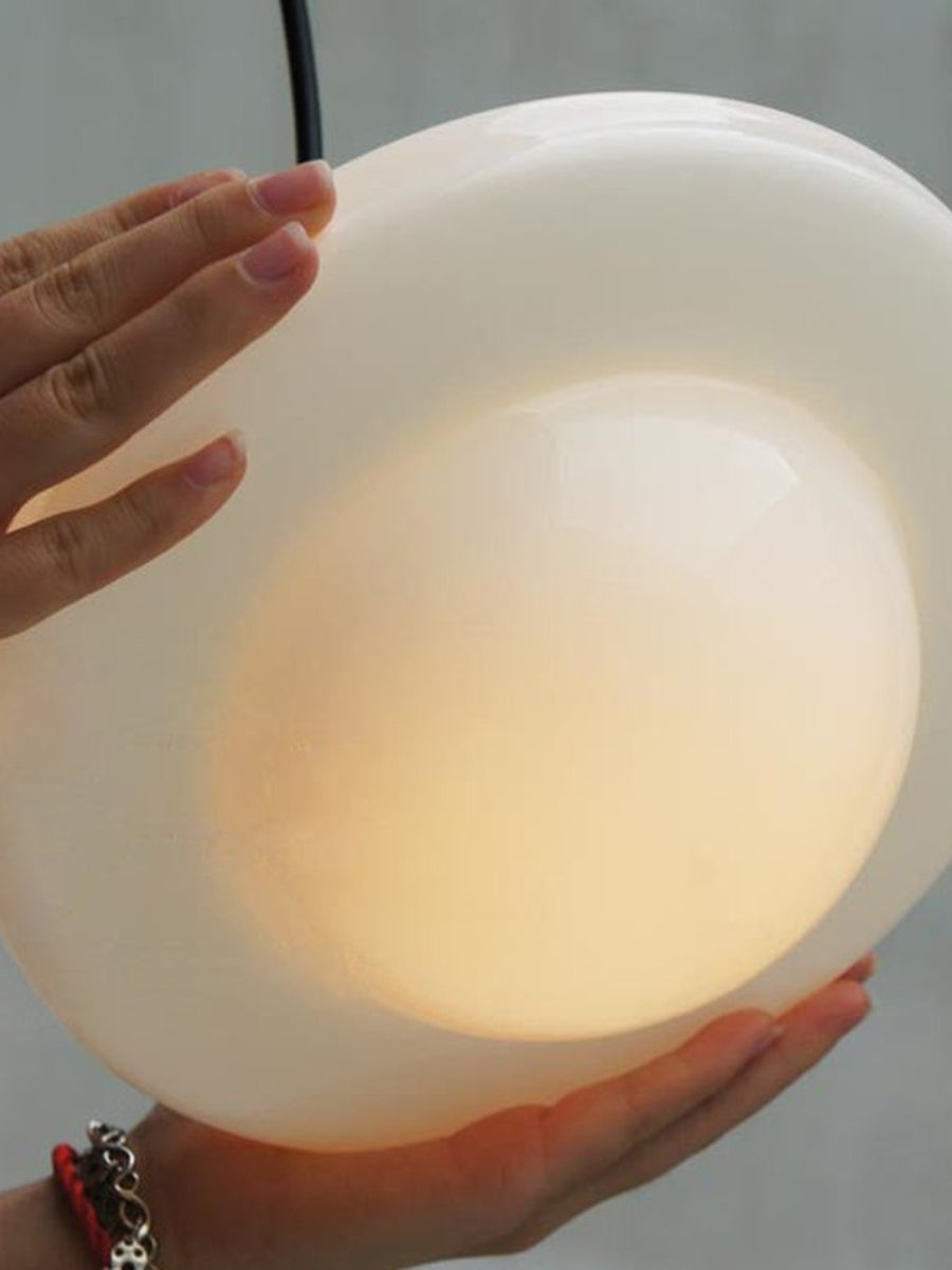 Vintage Art Deco Milk Glass Pendant Light With Striped Shade For Dining And Living Rooms