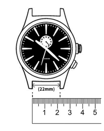 22mm černý milánský řemínek k hodinkám — rychloupínací